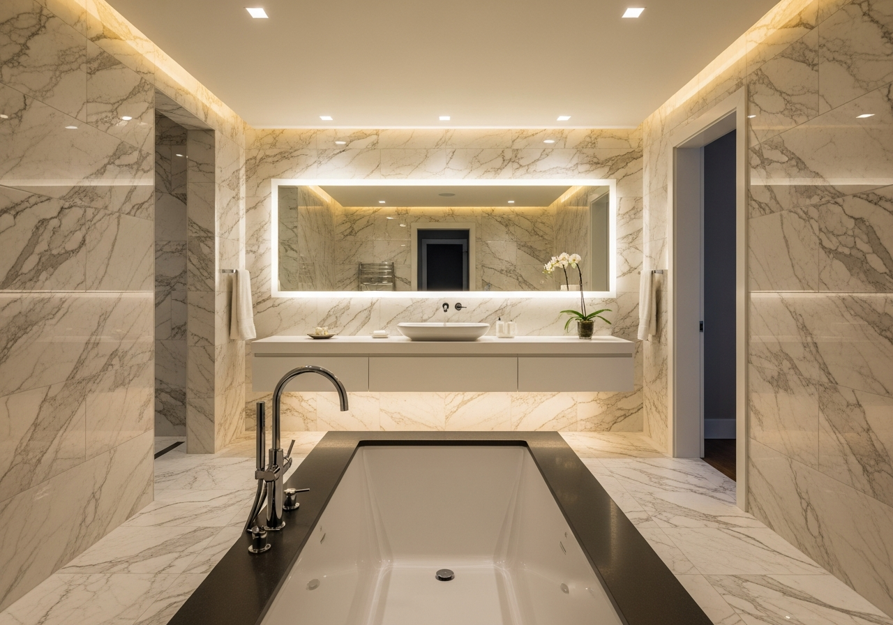 Custom tile and marble installed by ceramic tile installers near Winston-Salem